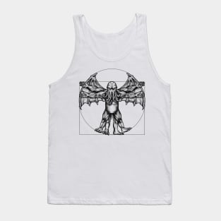 Venerate the Elder Gods with the Cthulhu Vitruvian Man Design Tank Top